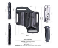 Funda de Cuero EDC Nextorch V40 Adecuada para Linternas Barra de Luz Plumas Herramientas 100% Cuero Real Apto para Anchos de Cinturón ≤ 45mm - details 7