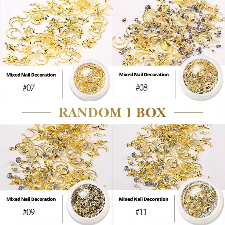 Piedras preciosas de imitación mezcladas para uñas gemas de cristal de espalda plana cuentas de joyería irregulares accesorios de decoración de Arte de uñas 3D marca Clou Beaute - 1