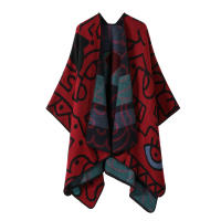 Mantel de Bloques de Color para Mujer Cape de Poncho de Frontal Abierto - details 6