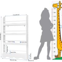 libreria Infantil 4 Estantes Estanteria Infantil Libros para Habitación Infantil Sala Juegos y Guarria 80x12x118 cm - details 2