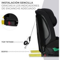 Silla de Coche para Niños Amplia, Suave, Arnés de 5 Puntos, Ajuste de Cabeza, Reductor Modular, Negro - details 5