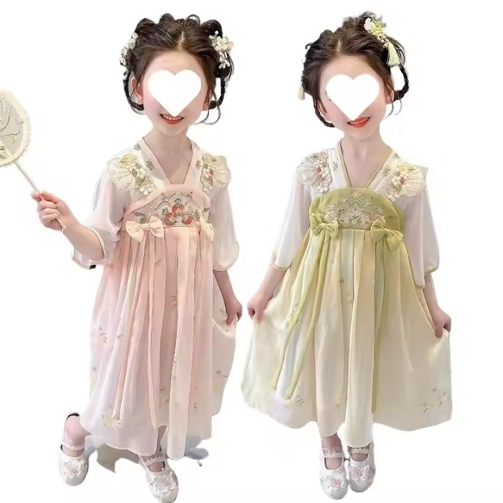 Vestido de Princesa Hanfu Nuevo Verano 2025 Estilo Chino Antiguo para Niñas - 1