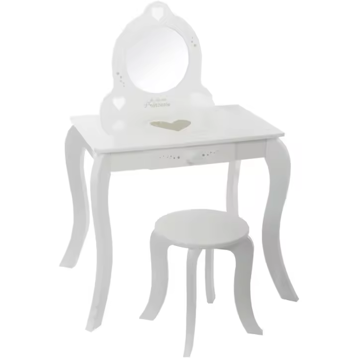 Mesa de maquillaje blanca con cajón - 1