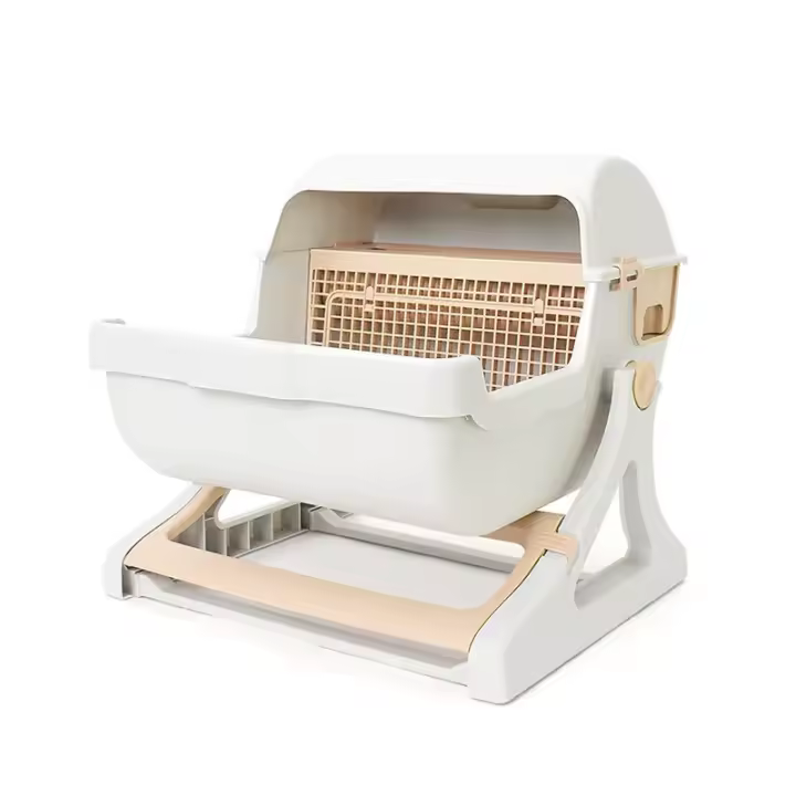 Caja de Arena Semi Automática Extra Grande para Gatos Restaurante para Mascotas Semi Cerrado - 1