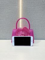 Bolso mujer 2025 nueva celebridad de Internet brillante diamantes de imitación rosa flor cadena pequeña bolsa cuadrada bolsa de mensajero portátil marea - details 6