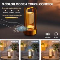 Lámpara de Mesa LED con Sensor Táctil Recargable, Ajustable a 3 Colores, Luz Ambiental Creativa para Decoración de Habitación - details 1
