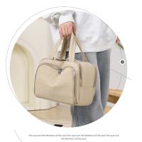Doble bolsa de cosméticos esponjosa de gran capacidad de apertura ancha para mujer 2025 nueva bolsa de lavado y almacenamiento portátil de alto valor - details 15