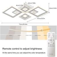 Lámpara de techo acrílica moderna con LED incorporado de 46W controlable por remoto para iluminación de porche y dormitorio con Montaje flush - details 1