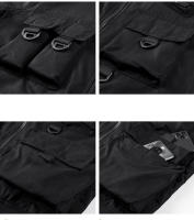 Spring Autumn New Man Multiple Pockets Tops Outdoors Man Loose Windbreaker Coats Solid Stand Collar Flight Suit Jackets Man - details 7