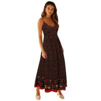 Vestido Largo Bohemio De Verano Para Mujer Con Cuello V Y Tirantes Floral Estilo Europeo Y Americano Ropa Asiática - details 0