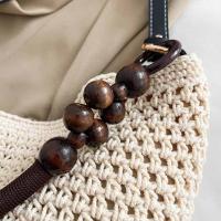 Bolso tejido de playa hueco, bolso de mano para playa, bolso de playa bohemio, bolso de cubo, bolso de hombro hueco de gran capacidad para compras - details 18