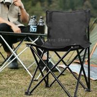 Silla de pesca portátil pequeña para acampar al aire libre, respaldo con reposapiés, silla de playa plegable para senderismo - details 4