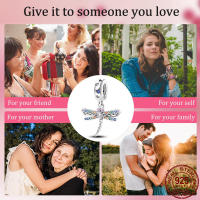 Encantos de Pulgas de Plata Esterlina S925 100% para Mujeres Joyería Fina de Cumpleaños Ajuste a Pulseras Originales de 3mm DIY con Cuentas Material Principal de Metal: Zircon - details 22