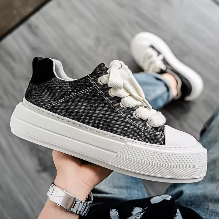 Zapatillas de Lona Negras para Hombres Primavera 2025 Estilo Casual Versátil para Estudiantes - 1
