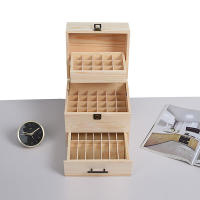 Caja de almacenamiento de madera para aceites esenciales Caja de almacenamiento con 59 ranuras - details 0