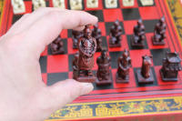 Ajedrez-juego creativo de escritorio tridimensional, Guerrero de terracota, piezas de ajedrez, tablero de ajedrez de madera - details 5