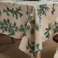 Mantel de Pino Verde Impreso Cubierta de Mesa de Algodón para Cocina y Comedor Decoración de Picnic - details 16