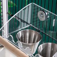 Alimentador de pájaros montado en jaula acrílica, antisalpicaduras, dispensador de comida para pájaros de gran capacidad, contenedor de comida para loros antiespaldado colgante - details 4