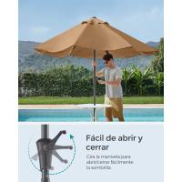 Sombrilla de Jardín 300 cm, UPF 50+, Parasol, 30 ° de Inclinación en dos Direcciones, con , para Patio, Terraza, , Piscina, sin Base, Beige GPU30BE - details 9