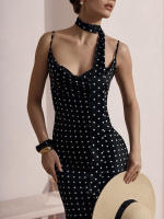 Novedad de verano, vestido ajustado con tirantes finos y cuello oscilante, diseño elegante, para ir al trabajo - details 4