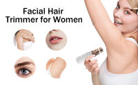 Recortador de vello facial 2 en 1 para mujeres, afeitadora de cejas con cabezales de repuesto, maquinilla de afeitar facial indolora - details 0