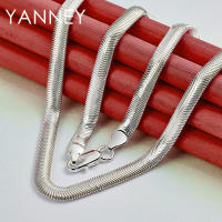 Collar de cadena de serpiente para mujeres y hombres, joyería de plata, 6 mm, 16-24 pulgadas - details 6