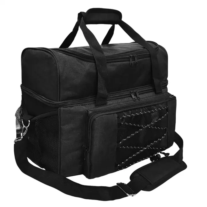 Bolsa de bolas de bolos, bolso de mano con compartimentos acolchados, espacio Extra para 1 par de bolos, C - 1