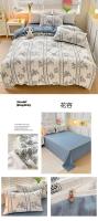 Juego de cama: Sábana ajustable de algodón lavado puro de cuatro piezas, funda de edredón, juego de tres piezas de cama individual para dormitorio de estudiantes: Sábana, funda, - details 22