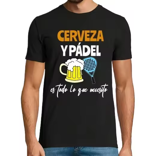 Cerveza y padel,Camiseta de Pádel Divertido, ropa para exteriores - 1
