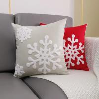 Funda de Almohada de Copo de Nieve Navideño Grande 45x45cm Diseño de Bordado de Lana - details 0