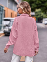 Blusa lisa de manga larga para mujer, camisa elegante con cuello vuelto, moda informal de oficina, nueva para primavera y otoño 2023 - details 24