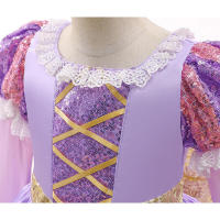 Rapunzel Cosplay princesa púrpura largo niña enredado vestido de fiesta de Halloween niños cumpleaños Navidad 2-10Y - details 2