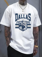 Camisetas de Hombre Impresas con Letras DALLAS Diseño de Patrón Novedoso, Cómodas y Casuales para el Verano - details 0