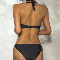 2023 sexy corte Trikini nuevo sólido Tre, escote en V profundo, espalda descubierta es un traje de baño Monokini para mujer Tre - details 17