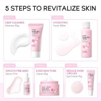 Sakura-Conjuntos y kits para el cuidado de la piel con suero limpiador, crema para ojos, crema con esencia, productos de belleza para mujeres, juegos de regalo, Kit de viaje de rutina - details 28