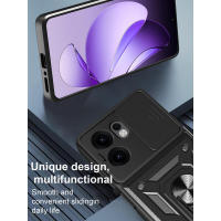 Teléfono para Oppo Reno 13F Pro 5G, Reno13 FS 5G con cubierta de lente deslizante, funda con soporte a prueba de golpes - details 3