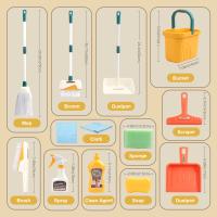 12pcs/set Kids Cleaning Set Housework Supplies Kit with Dustpan Broom Bucket Mop Cleaning Set Play House Toys for Boys & Girls - details 5