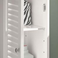 Armario para baño Alto Mueble Columna de Baño Estanterías de Baño con 2 Puertas y 1 Cajón Blanco - details 6