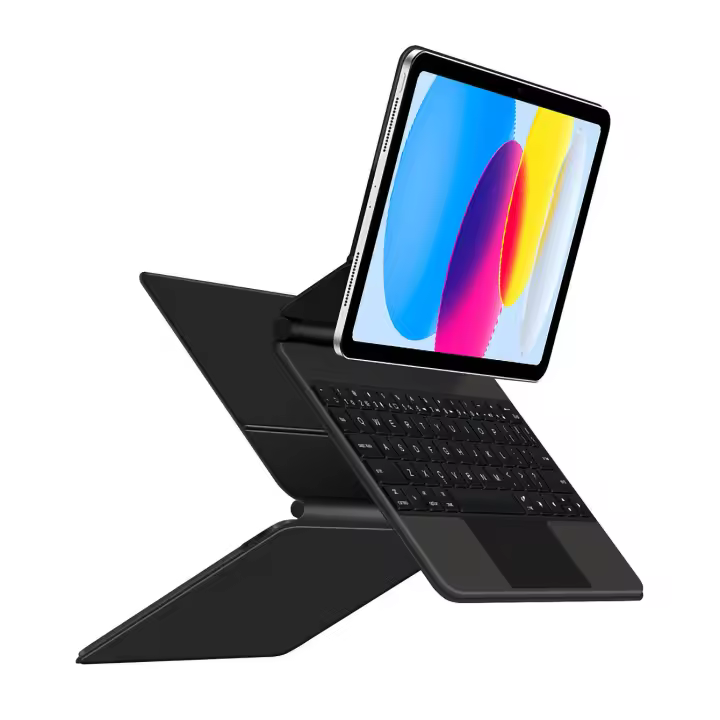 AJIUYU-Teclado mágico para iPad de décima generación, 10,9 pulgadas, magnético, iPad 10, retroiluminación, español, Teclado inteligente, funda Folio - 1