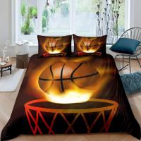 Cubierta de Edredón de Baloncesto con Temática Deportiva 3D en Negro Microfibra Ideal para Juegos Competitivos y Deporte en Cama - details 2