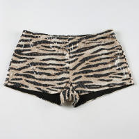 BUNO-pantalones cortos con estampado de leopardo y lentejuelas para mujer, ropa para discoteca, disfraz ajustado de cintura baja Y2K, mini pantalones cortos, trajes de fiesta para mujer de verano - details 13