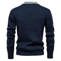 Chaqueta de punto de tendencia de suéter de manga larga con cuello en V para hombre de otoño e invierno - details 11
