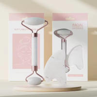 Masajeador de cuello de Spa facial, rodillo Gua Sha, tablero raspador, removedor de arrugas, cuidado de los ojos, juego de resina Guasha, 2 piezas por juego - details 4