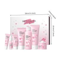 7 uds/5 uds/Set Sakura conjunto de cuidado de la piel para mujer regalo crema Facial suero tóner limpiador Facial protector solar crema para ojos caja de regalo cara W1W3 - details 4