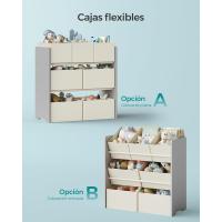 Caja de Juguetes para Libros Infantiles Estantería de 7 Cajas de Tela No Tejida, Espaciosa, 29,5 x 62,5 x 60 cm - details 1