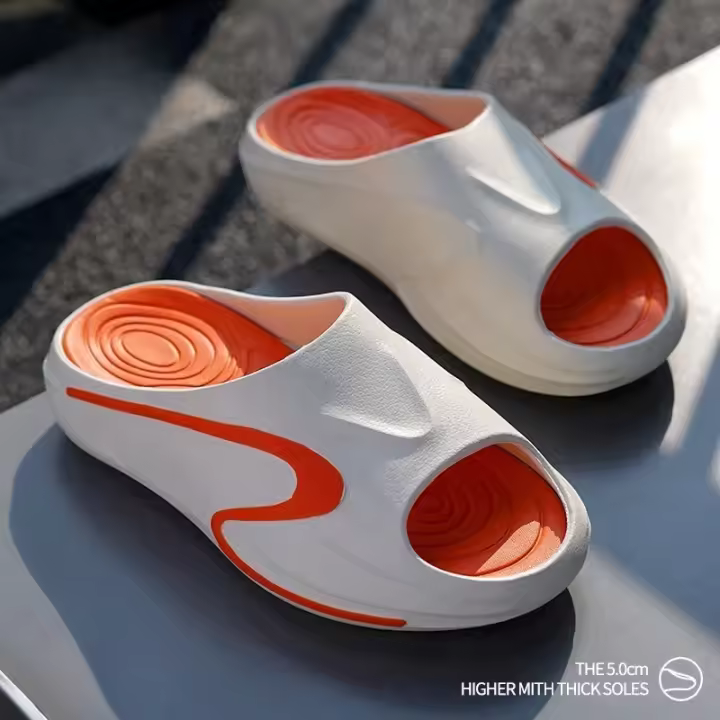Zapatillas de coco para hombre en verano, suela gruesa, antideslizantes, refrescan la playa, deportes, sensación de caca, arrastre recto - 1