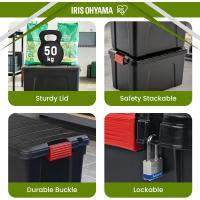 Caja de almacenamiento de plástico grande Caja de garaje de 60 l Lote de 3 SIA-60 Negro Apilable - details 27