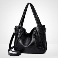 Bolso de mano de gran capacidad para mujer, bolso de hombro tipo bandolera de PU, diseño de cocodrilo retro, para uso diario - details 11