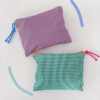 Nueva bolsa de maquillaje a cuadros para mujer, bolsa de algodón de gran capacidad con cremallera, bolso de mano de viaje, bolsa de maquillaje, neceser con cremallera cosmética femenina - details 2
