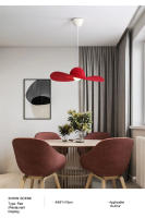 TOMAX Lámpara de araña de fieltro con sombrero de paja italiano de diseñador nórdico: lámpara colgante moderna para restaurante, dormitorio minimalista y accesorio de ventana boutique con (garantía de 1 año) - details 10